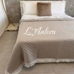 Boutis Plissè Matrimoniale con Rouches Tortora