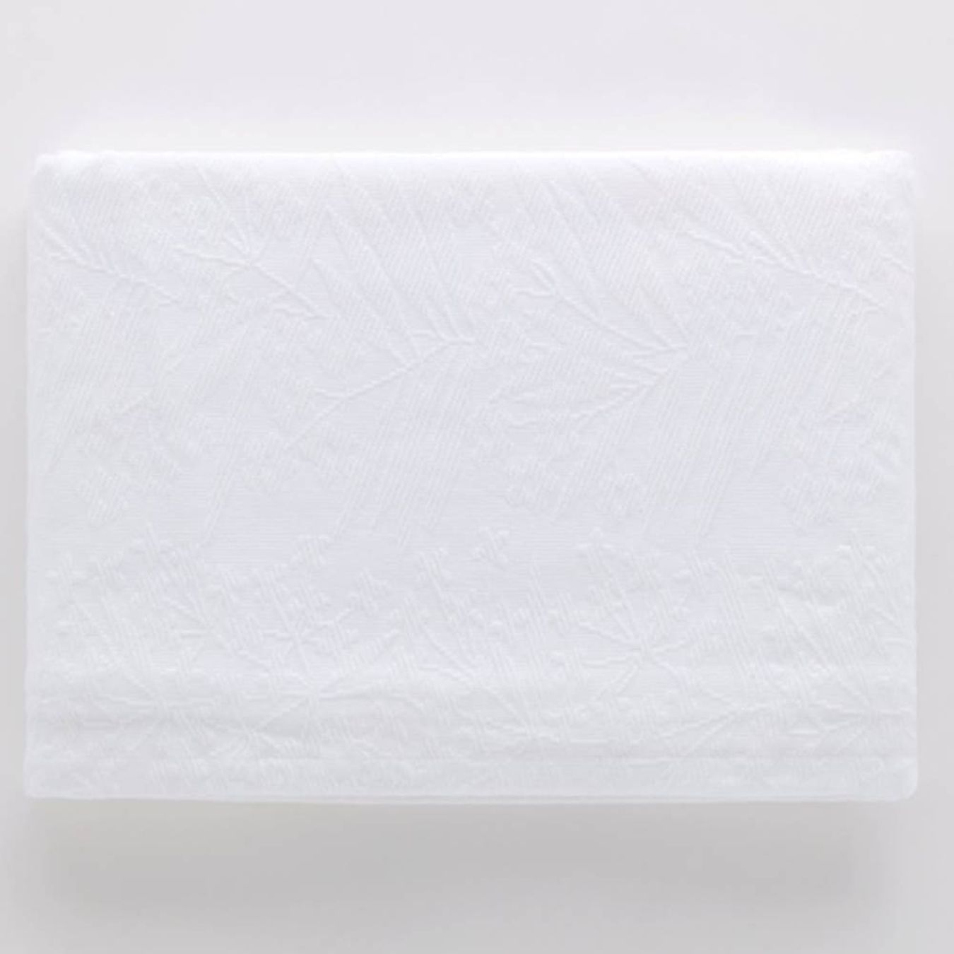 00632 -- 000 (680) Copriletto Jacquard Fronda Matrimoniale Riviera Bianco - immagine 1
