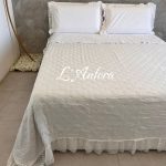 Boutis Mirage Matrimoniale con rouches Bianco