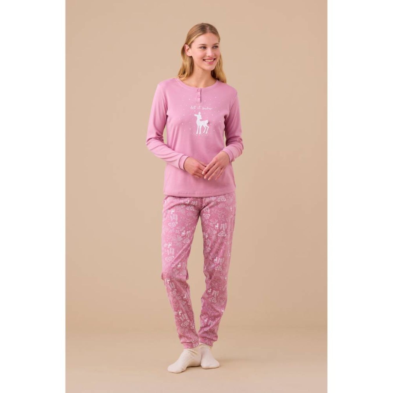 01679 -- 000 (1780) Pigiama Donna Caldo Cotone Fiaba FA9277 - immagine 1