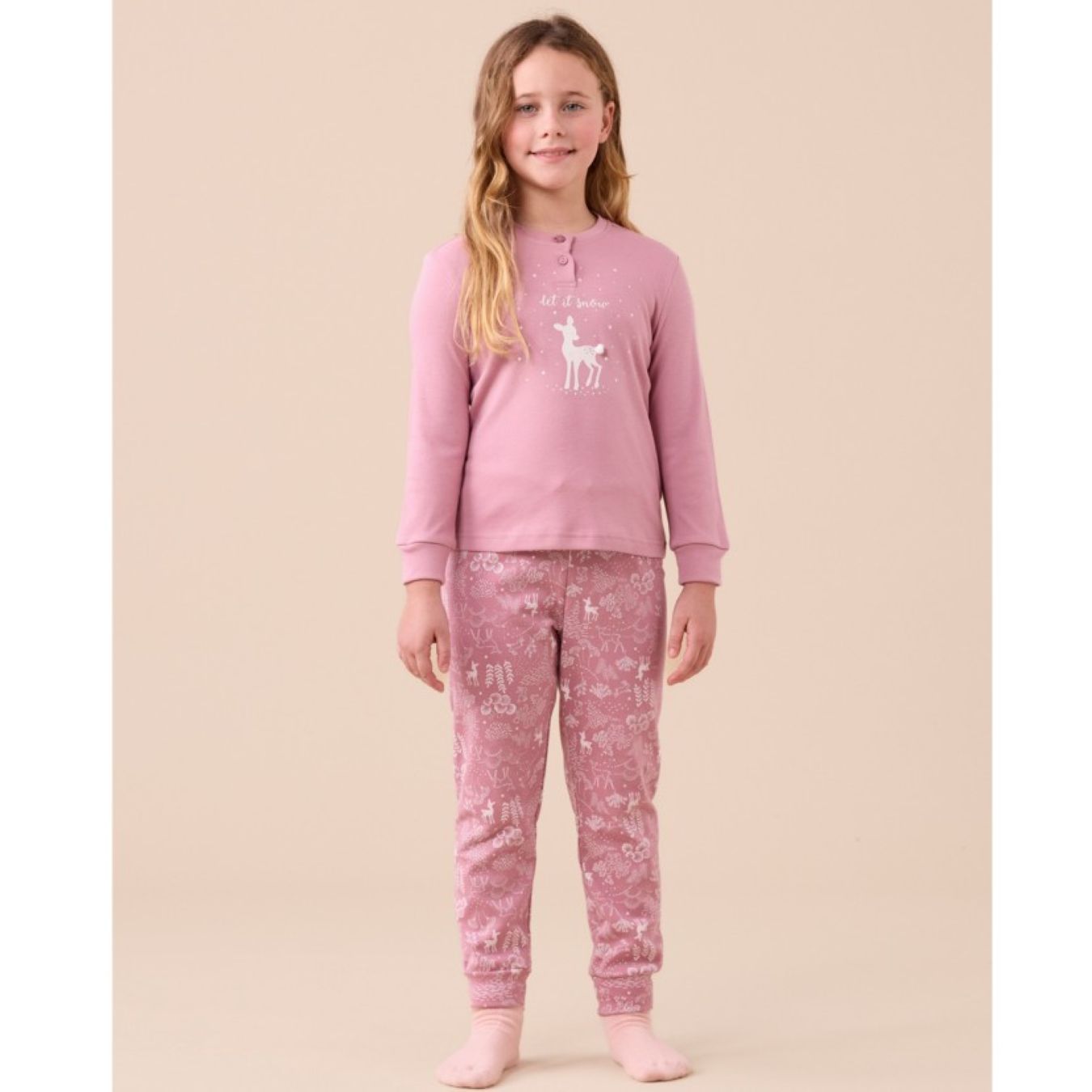01952 -- 000 (2059) Pigiama Ragazza Caldo Cotone 10- 12-14 anni Fiaba FF1551 - immagine 1