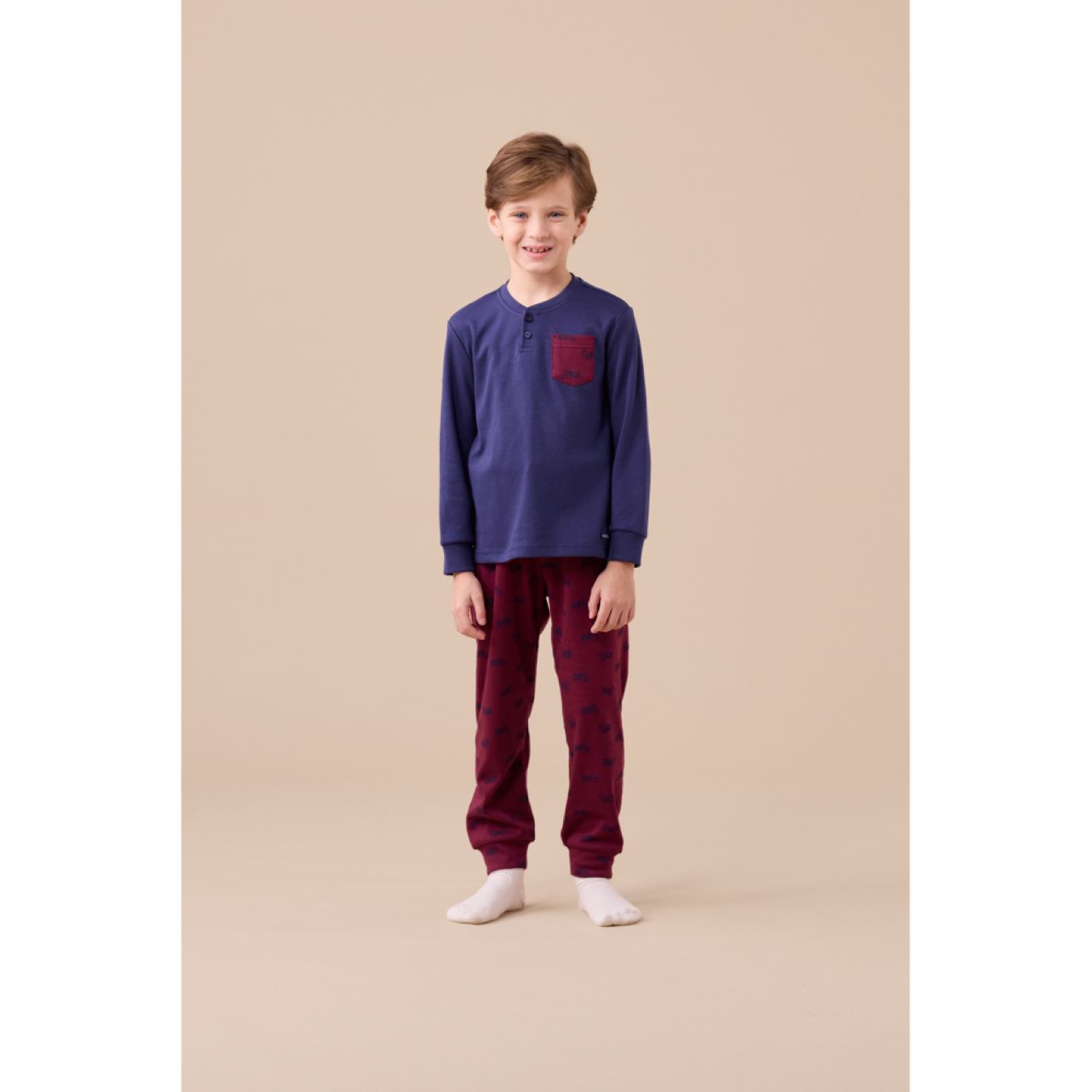 01962 -- 000 (2069) Pigiama Bambino caldo cotone Moto da 3 a 9 Anni FL519 - immagine 1