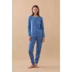 Pigiama Donna Jersey Invernale Cuoricini FA9246 Blu