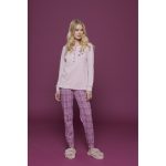 Pigiama Donna Calibrato Caldo Cotone felpato Mara Noi di Notte Celeste FA8046