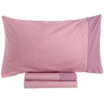 Completo Lenzuola matrimoniale Rosa a contrasto Blanc Mariclò