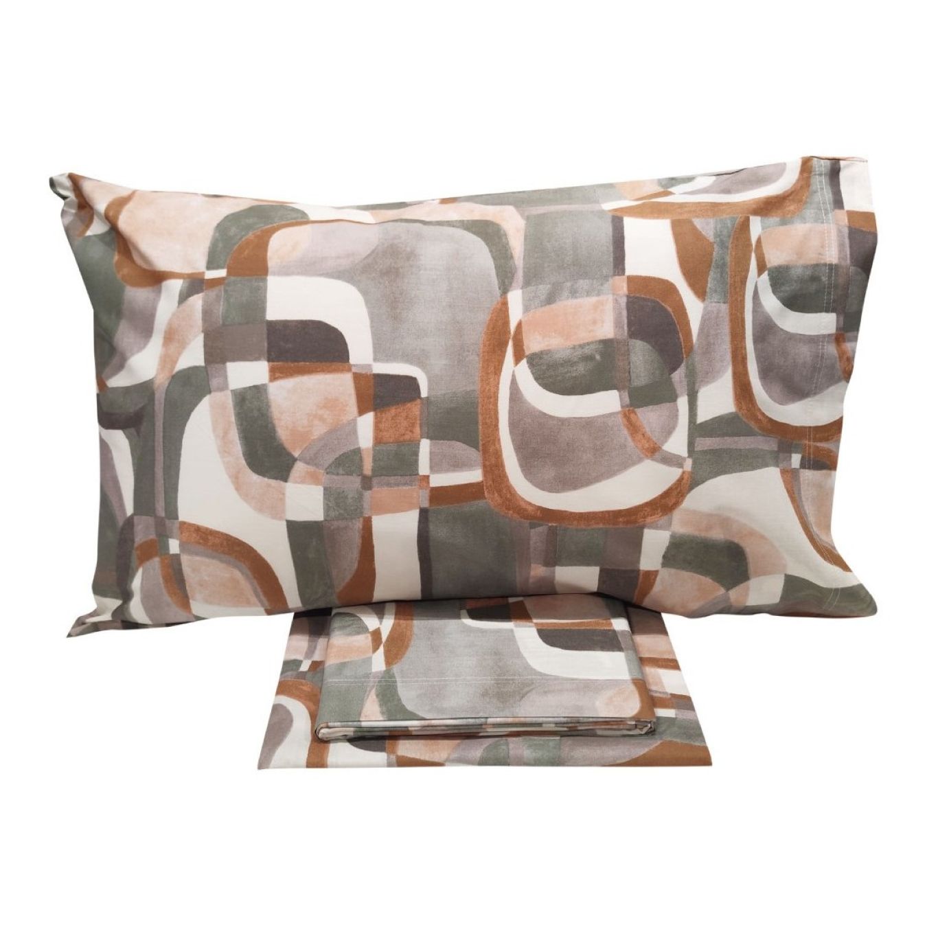 02076 -- 000 (2183) Completo Lenzuola Alan 1 Posto e mezzo Beige - immagine 1