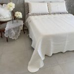 Boutis matrimoniale Carmen con 2 copriguanciali bianco Blanc Mariclò