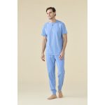Pigiama Uomo Mezza Manica Pantalone Lungo Blu Riviera   FC003239 by Noìdinotte