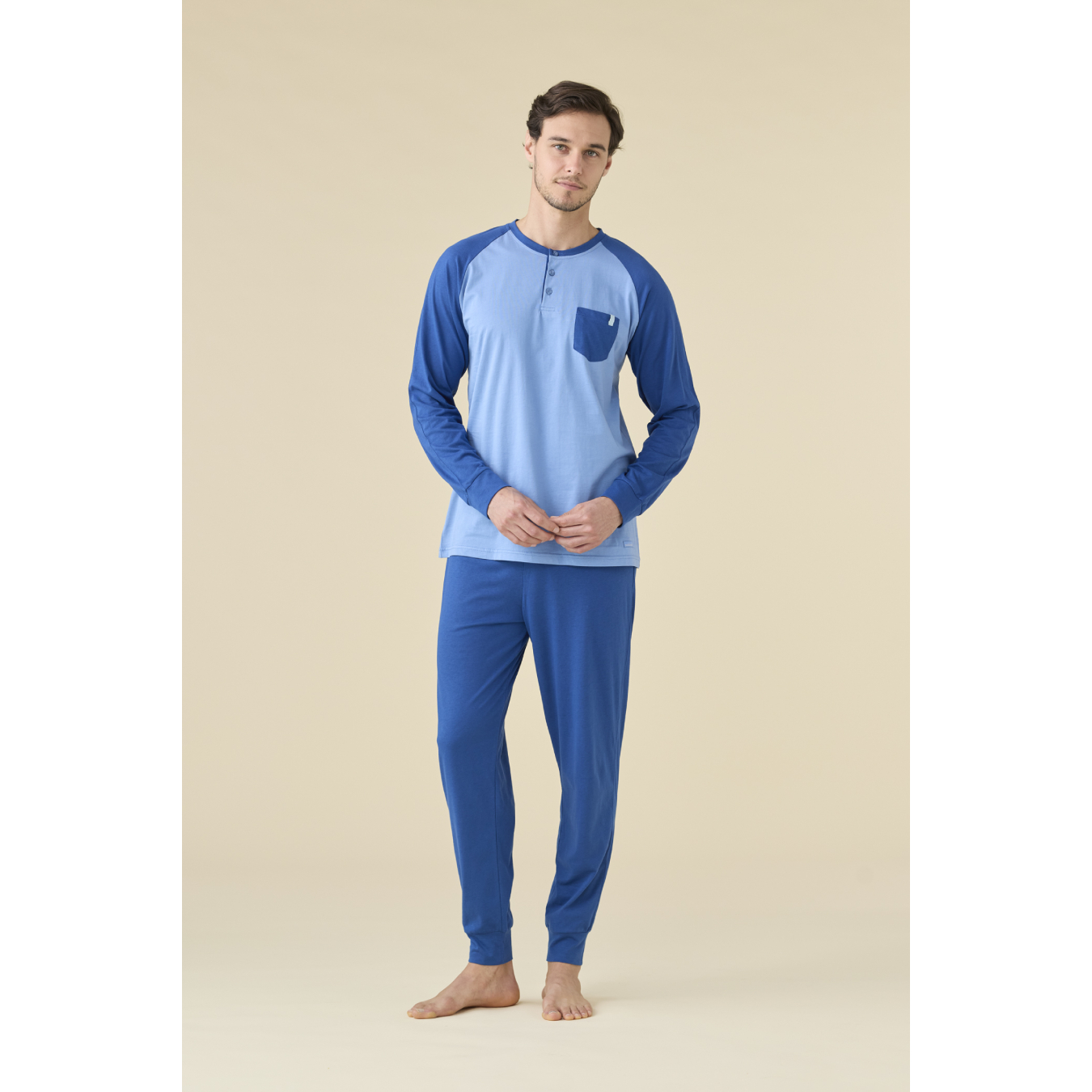 02274 -- 000 (2383) Pigiama Uomo Manica Lunga Cotone FC003229 - immagine 1