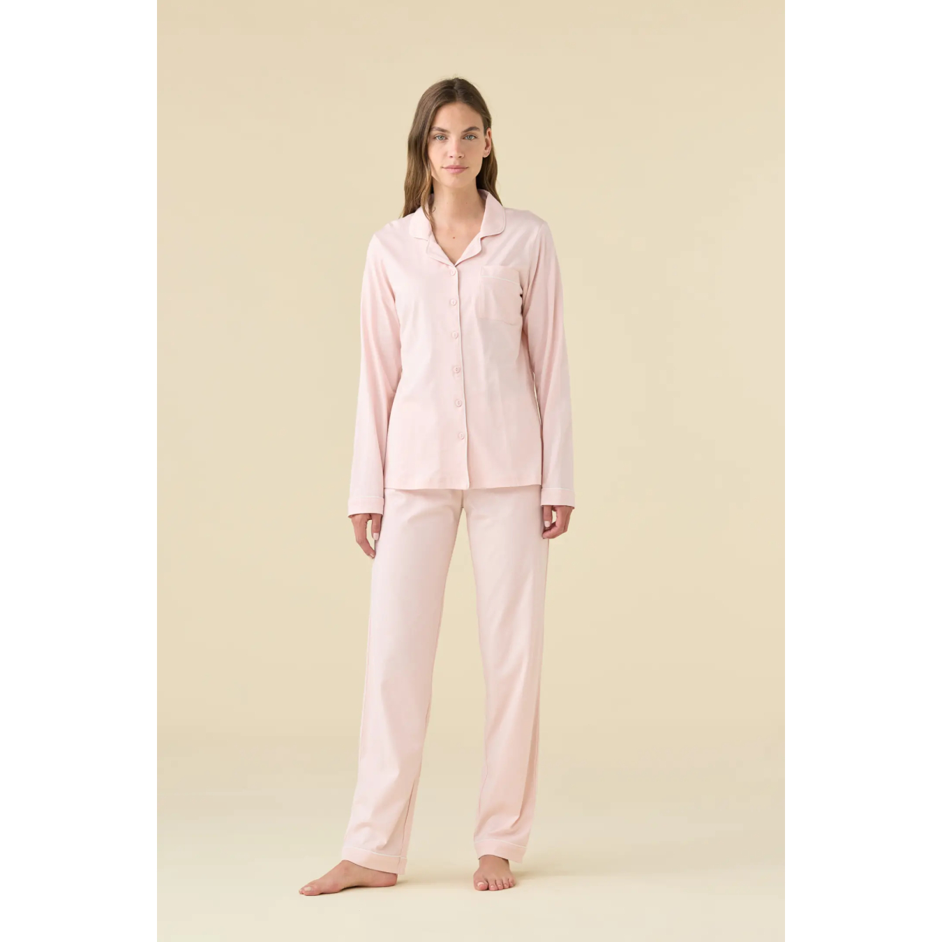 02298 -- 000 (2407) Pigiama Manica Lunga e Pantalone Lungo Cotone Fa9111 - immagine 1