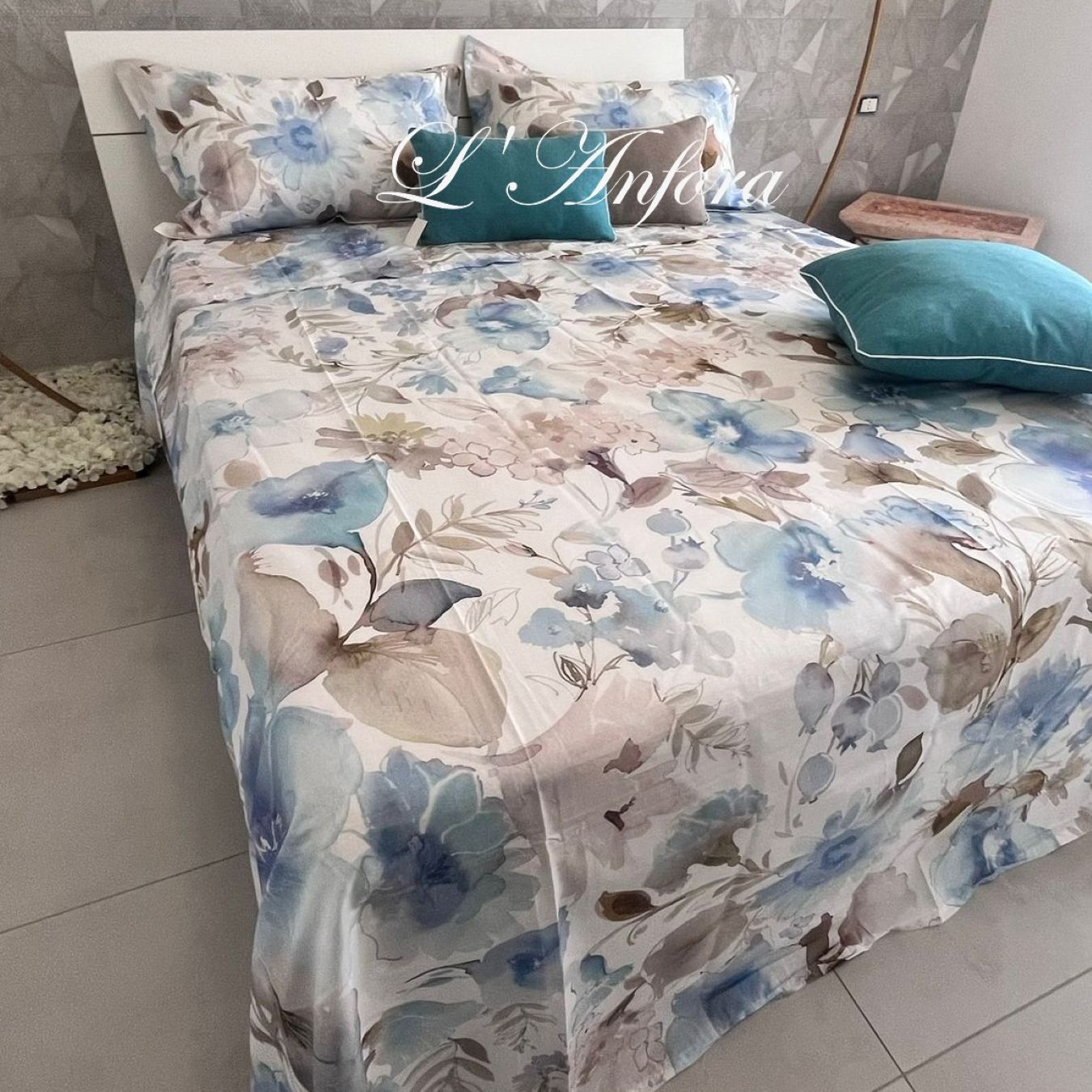 02234 -- 000 (2342) Completo Lenzuola Copriletto 2P Melika Ostrica by Riviera - immagine 1