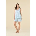 Pigiama Donna a Spalla larga Pantalone Corto Celeste FA009615