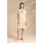 Abito Camicia Donna Flower in Viscosa Verde LA005338